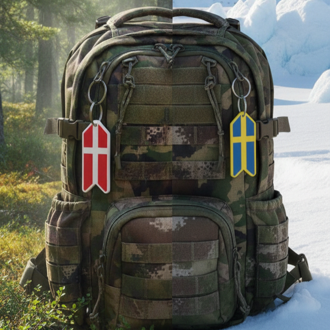 Nøglering - Svensk eller Dansk flag